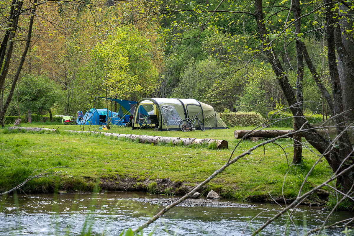 Outdoor camping in a beautiful valley in the Ardennes